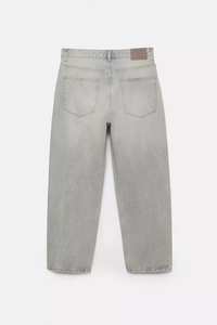 Wholesale Men's High Waist Soft Denim Wash Athletic Fit Casual Jeans Straight Slim Baggy Pants For Men <b>Clothes</b> High Quality - Product Image 2