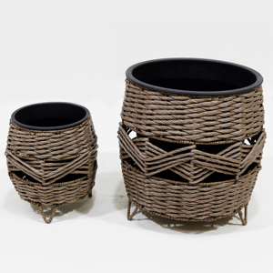 Jardineras de jacinto de agua de algas marinas al aire libre grandes artesanías ecológicas, maceta apilable decoración para jardín - Product Image 1