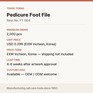 Lima de Pedicura Coreana 100/180 Grit Pedi, Logotipo Personalizado OEM para Venta al por Mayor en Salones - Product Image 5