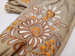 Top de manga larga bordado para mujer, Blusa de algodón de verano, camisas rumanas Vintage para mujer - Product Image 6