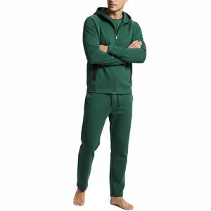 Men Athletic Tracksuit <b>Zip</b> Hoodie Set Workout Gym Jogger Set Wholesale Sportswear Manufacturer - Product Image 1