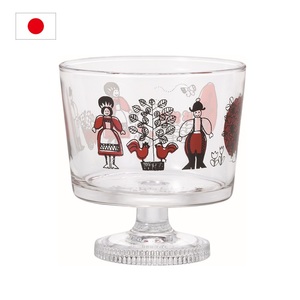 Vaso de postre retro Aderia con base, tipo superficial y profundo, hecho en Japón, estilo retro Showa, vaso con base, vajilla Kawaii linda - Product Image 1