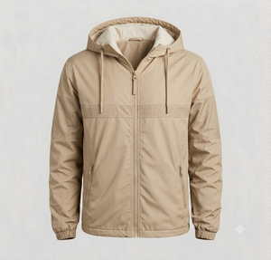Chaqueta con Capucha Impermeable y Ecológica para Hombre, Color Sólido, Cierre de Cremallera, Estilo Casual para Otoño, Material de Poliéster, Corte Regular - Product Image 5