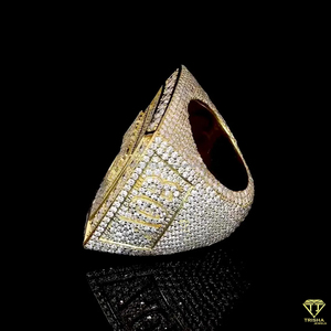 Custom UNIQUE Championship Ring Mens Moissanite Diamond Gold Finish Luxury Hip Hop Fashion Jewelry Supplier - Product Image 4