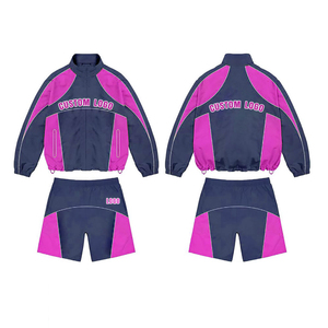 OEM Customized Men's Suit Lightweight Street Sportswear Nylon Hooded Sweatshirt Windbreaker Fitness <b>Athletic</b> Shorts Set for Men - Product Image 4