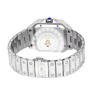 Reloj de Moissanita Redonda de Lujo para Hombre con Pantalla Analógica Digital, Acabado en Tono Plata y Oro, y Cierre de Seguridad Plegable - Product Image 2