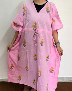 Soft Cotton Printed <b>Kaftan</b> Dress for Women with Boho Inspired Design and Maxi Length - Product Image 1
