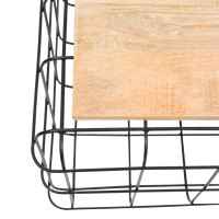 Table basse Vandana Elara Aureo en bois de manguier et métal noir