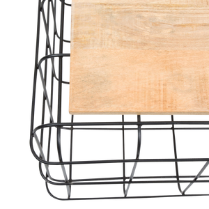 Mesa de centro Vandana Elara Aureo en madera de mango y metal negro - Product Image 5