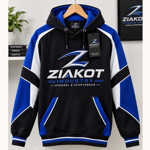 Wholesale Direct Ziakot Industry Custom Stitched Black White-<b>Red</b> Sports Pullover Sweatshirt Hoodie - Product Image 3