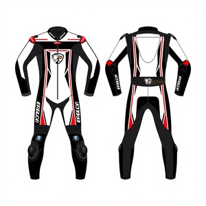 Traje de Motociclismo Personalizado de Cuero Vacuno/Canguro para Hombre, Mono de Una Pieza, Traje de Piloto, OEM, con Protección CE - Product Image 1
