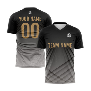Unisex Black Sublimated Soccer Jersey O-Neck Short Sleeve Moisture-Wicking Athletic Fit All Seasons Team Apparel - Product Image 1