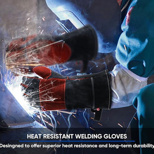 Gants de sécurité pour soudeurs TIG/MIG industriels, résistants, en cuir et Kevlar, protection contre les éclaboussures de métal fondu, personnalisables, professionnels - Product Image 3