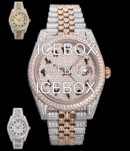 Reloj Iced Out Moissanite con diamantes, reloj hip hop, reloj de lujo, reloj automático, relojes Buss Down para hombre. - Product Image 5