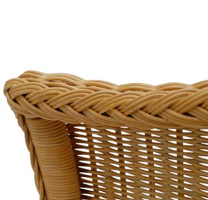 Artistic Curved Rattan <b>Dining</b> Chair High Back Single Accent <b>Armchair</b> Handcrafted Rattan Furniture for Creative Interior Design - Product Image 2