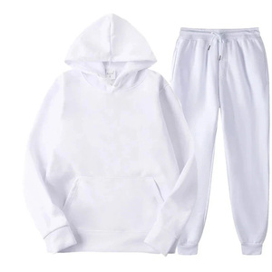 Ensemble sweat à capuche et jogging bordeaux, couleur unie, survêtement décontracté, pantalon à cordon de serrage à manches longues, 100 % coton, pour l'automne - Product Image 3