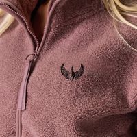 Veste Courte Rose Poudré en Polaire Sherpa Douce pour Femme avec Fermeture Éclair Intégrale – Vêtement d'Extérieur Décontracté et Tendance pour l'Hiver