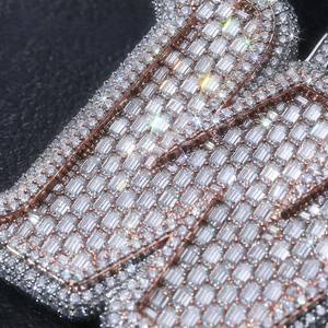 จี้ฮิปฮอปแบบสั่งทำสำหรับผู้ชาย ประดับเพชรโมอิสซาไนต์ VVS เงินแท้ 925 รูปตัวอักษร ตัวเลข ชื่อ หรือโลโก้ - Product Image 2