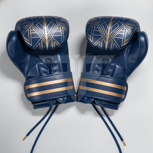 Nouveaux gants de boxe en cuir au design tendance, gants d'entraînement professionnels de Muay Thai avec fermeture auto-agrippante et évacuation de l'humidité - Product Image 3