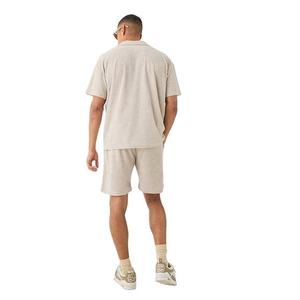 Ensembles d'été pour hommes : Chemise et short en tissu éponge, tenue deux pièces à séchage rapide, personnalisable, vente en gros, mode décontractée - Product Image 4