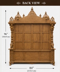 Big Storage Swaminarayan <b>Mandir</b> Teak Wood Temple Traditional Brown Hindu Durable Professional Wholesale Price USA - Product Image 4