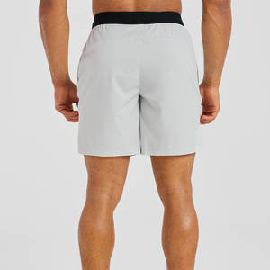 Pantalones Cortos Casuales para Hombre, Color Gris Claro Sólido, de Secado Rápido, Cintura Elástica, Estilo Informal, Cintura Media, Tejido de Poliéster - Product Image 2