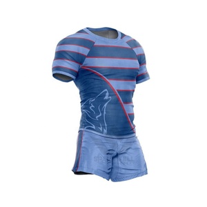 Conjunto de Camiseta de Rugby Sublimada Personalizada para Hombre, Verde, Negro y Blanco, Cuello en V, Manga Corta, Absorbe la Humedad, Ropa Deportiva Ajustada - Product Image 5