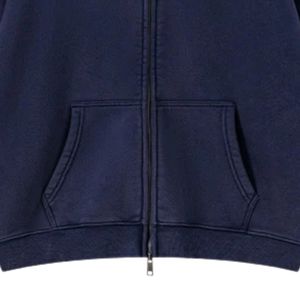 <b>Men</b> <b>Navy</b> Blue Zip Up Hoodie with Fur Collar Raglan Sleeve <b>Fleece</b> Sweatshirt Long Sleeve Warm Winter Streetwear - Product Image 5