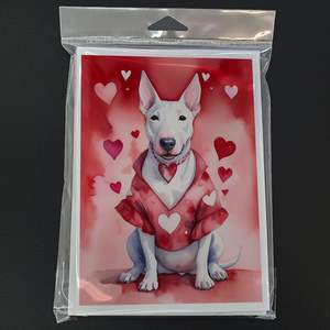 Whimsical A7 Tamaño 5x7 Tarjetas de notas en blanco NUEVO Bull Terrier My Valentine Tarjetas de felicitación Paquete de 8 con sobres - Product Image 3