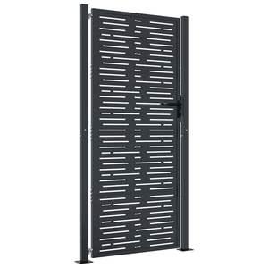 Puerta de Jardín de Acero Antracita 39.4x68.9, Diseño Cuadrado, Rejilla y Puertas para Cercas - Product Image 2