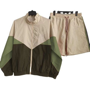 Nouvel ensemble coupe-vent court deux pièces tendance 2026 en nylon et polyester pour homme, style streetwear, avec logo personnalisé - Product Image 6