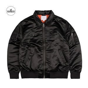 Chaqueta de vuelo para hombre, cortavientos, satinada, elegante, con bordado/estampado, chaqueta bomber MA1 delgada, impermeable, de satén tejido. - Product Image 1