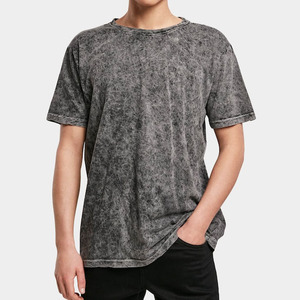 Camisetas para hombre con efecto acid wash, tela de algodón con lavado ácido, corte relajado, material transpirable y cómodo, camiseta informal para uso diario en venta. - Product Image 3