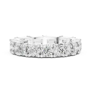Anillo de Eternidad Completo con Diamantes Cultivados en Laboratorio, Corte Esmeralda Alternante, 0.99 CTW, Plata Fina, Alto Brillo, Regalo de Boda, Anillo Unisex - Product Image 4
