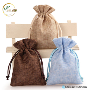 Handmade Jute Return Gift <b>Pouches</b> – Rustic <b>Drawstring</b> Gift Bags for Wedding, Festival and Party Favors - Product Image 2