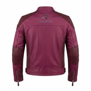 Men's Premium <b>Maroon</b> Leather Jacket Genuine Real Leather Biker Motorcycle <b>Coat</b> Stylish Slim Fit Fashion Jacket Durable Winter - Product Image 2