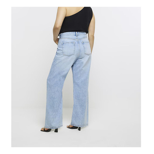Women’s Vintage Wash Denim <b>Jeans</b> Premium Quality High Waist Straight Leg Fashion <b>Jeans</b> Wholesale OEM ODM Clothing Manufacturer - Product Image 3
