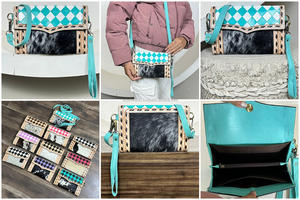 Bolso Bandolera Mini de Estilo Occidental para Mujer, Gran Capacidad, Moderno, Cartera para Teléfono Móvil, Bolso de Mano de Cuero con Diseño a Cuadros - Product Image 3