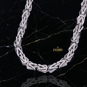 Luxury Iced Out Geometric Link Chain <b>Necklace</b> for Men and Women Hip Hop Diamond Look <b>Statement</b> Jewelry White Gold Plated Chain - Product Image 2