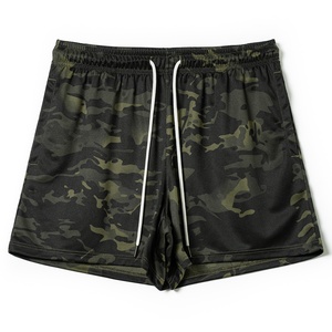Alta calidad 95% poliéster 5% Spandex Unisex verano Camo Activewear camuflaje correr entrenamiento pantalones cortos atléticos para hombres y mujeres - Product Image 3