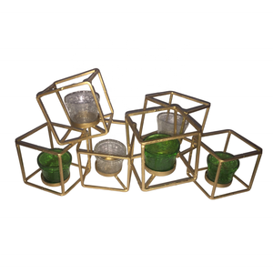 Candelabros Geométricos Rectangulares de Hierro Forjado, Estilo Nórdico, Hechos a Mano, Duraderos, Acabado Mate, para Bodas, Fiestas y Hogar - Product Image 1