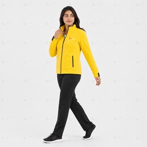 Chaqueta de Forro Polar Amarilla para Mujer, con Cierre Completo, Cuello Alto, Manga Larga, Ecológica, de Secado Rápido, Transpirable y Cálida para Invierno - Product Image 5