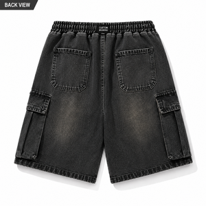 Nouveauté Été 2025 – Short en jean décontracté pour homme TWILL SPORTS, taille haute, noir, à boutons, séchage rapide, écologique, style urbain - Product Image 2