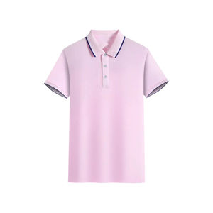 เสื้อโปโลถักไหมพรมสีพื้นเรียบง่าย สไตล์พื้นฐาน กระดุมติด ผ้าฝ้าย 100% แขนสั้น เสื้อสเวตเตอร์ผู้ชาย - Product Image 6