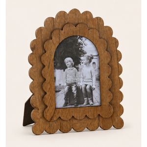 Wholesale Natural Solid <b>Wood</b> Scalloped Photo <b>Frame</b> Arched Layered Design Tabletop Desktop Decorative Wavy <b>Picture</b> <b>Frame</b> For Sale - Product Image 5