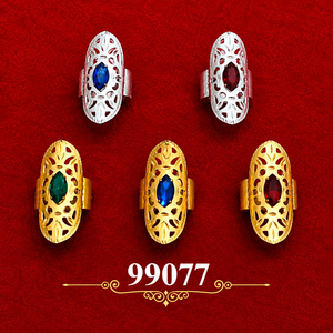 MOLL JEWELLERS แหวนค็อกเทลเคลือบทอง 9K สุดคลาสสิก ประดับด้วยหินคิวบิกเซอร์โคเนียที่สร้างขึ้นในห้องปฏิบัติการ ลายดอกไม้ เครื่องประดับสำหรับผู้หญิง รุ่นที่สาม - Product Image 4