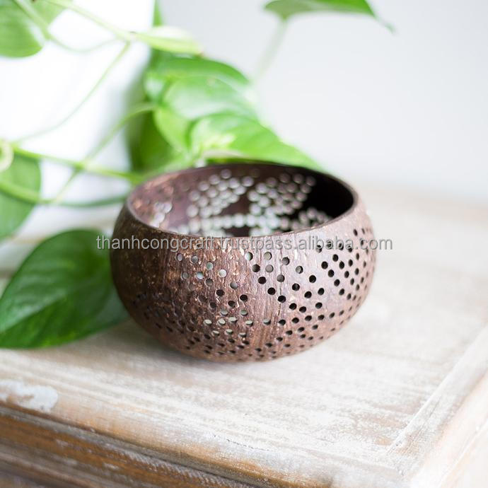 Hot 2021!!! Cheap natural handmade custom design coconut shell candle holder