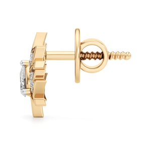 Pendientes de Oro Sólido de 18K con Diamantes en Forma de Hoja de Arce, Corte Pera, Clásicos para Uso Diario para Mujer - Product Image 3