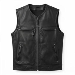 Best Quality High Quality Men's <b>Leather</b> <b>Vest</b> Reversible Casual Warm for Fall Winter Sleeveless Genuine <b>Leather</b> High Quality - Product Image 1