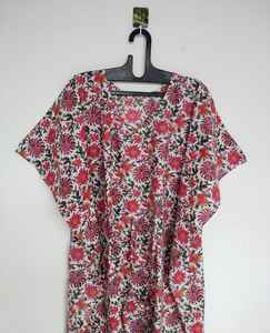 ชุดคาฟตันผ้าฝ้ายอินเดีย งานแฮนด์เมด ชุดคลุมชายหาด คิโมโน โรบ โบฮีเมียน ชุดลำลองฤดูร้อน สำหรับใส่ไปเที่ยวพักผ่อน - Product Image 2